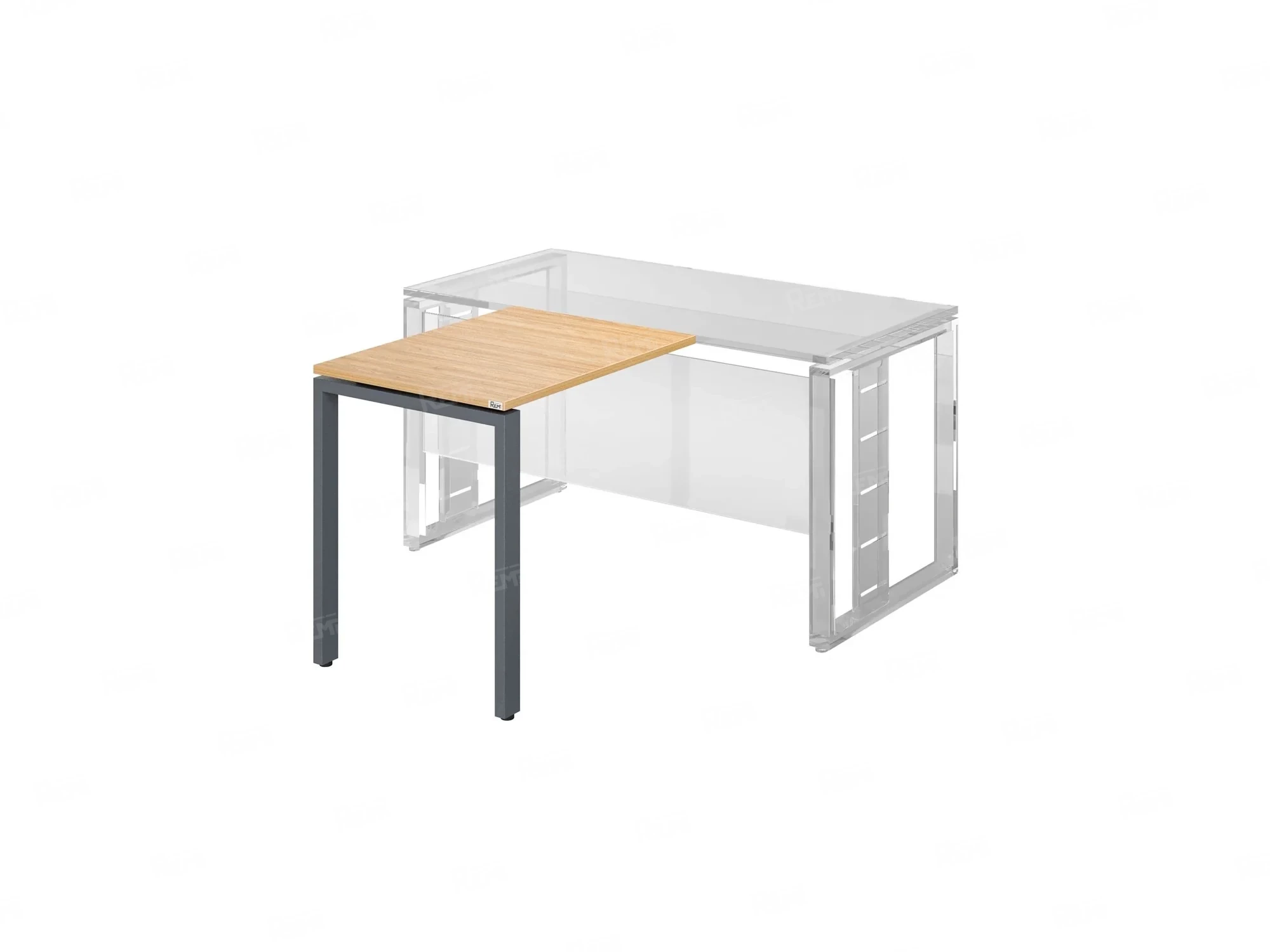 Брифинг прямой, с парящей столешнецей, на П-образном каркасе 1500x700x750 RM070-15x7 Вяз Швейцарский светлый/Серый