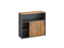 Низкий шкаф-купе, 2 полки с надстройкой, на регулируемых опорах 1200x420x1100 RM127-120x42 Дуб Юстус/Серый