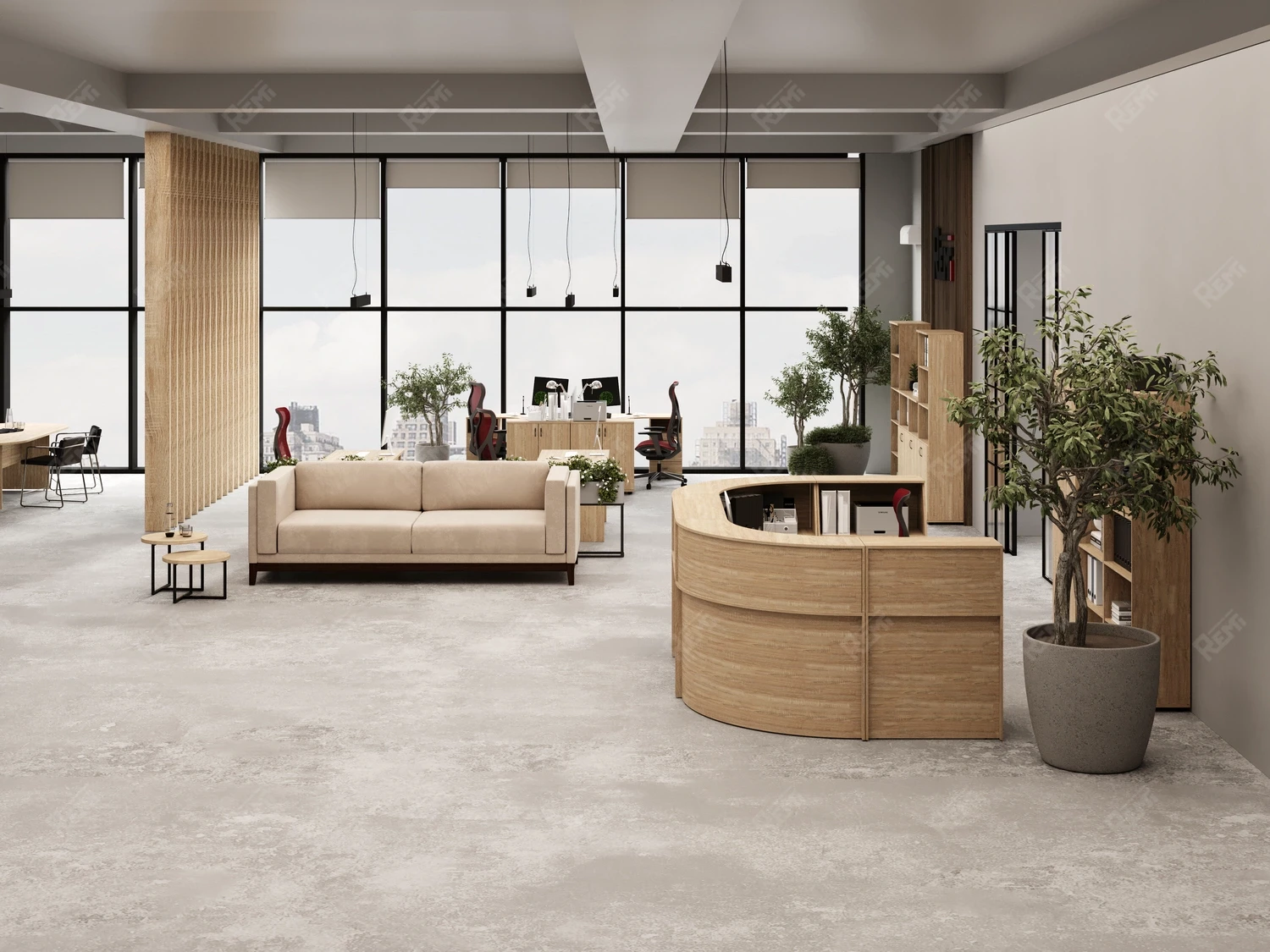 Блок ресепшн RLG067 140x90x125 Дуб Сонома, Серия ЛАЙТ | LIGHT