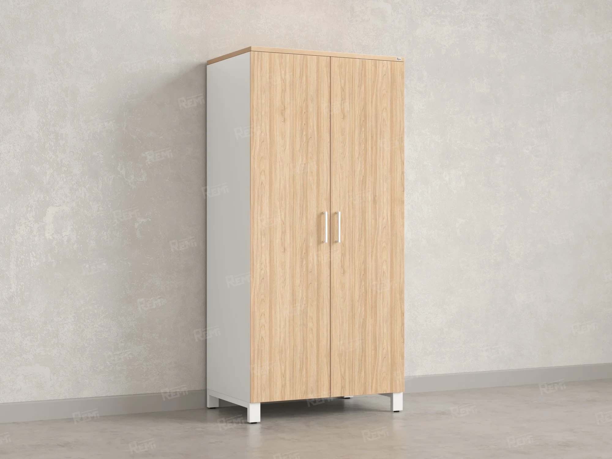 Гардероб, штанга, 1 полка 900x600x1900 RM158-90x60 Вяз Швейцарский светлый/Белый