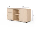 Тумба RLG023 4 ящика 120x45x60 Дуб Сонома, Серия ЛАЙТ | LIGHT