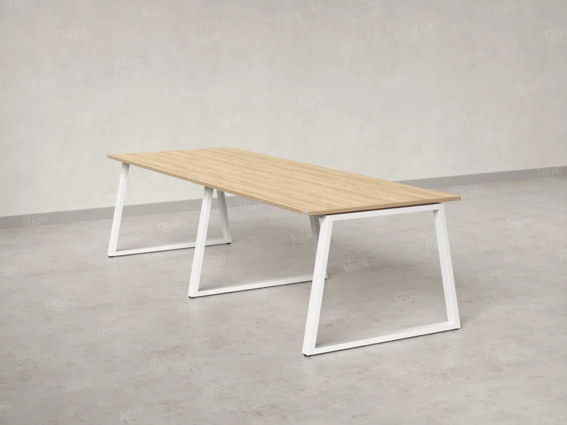 Cтол для переговоров, на A-обазном каркасе 2500x1250x750 RM083-250x125 Вяз Швейцарский светлый/Белый