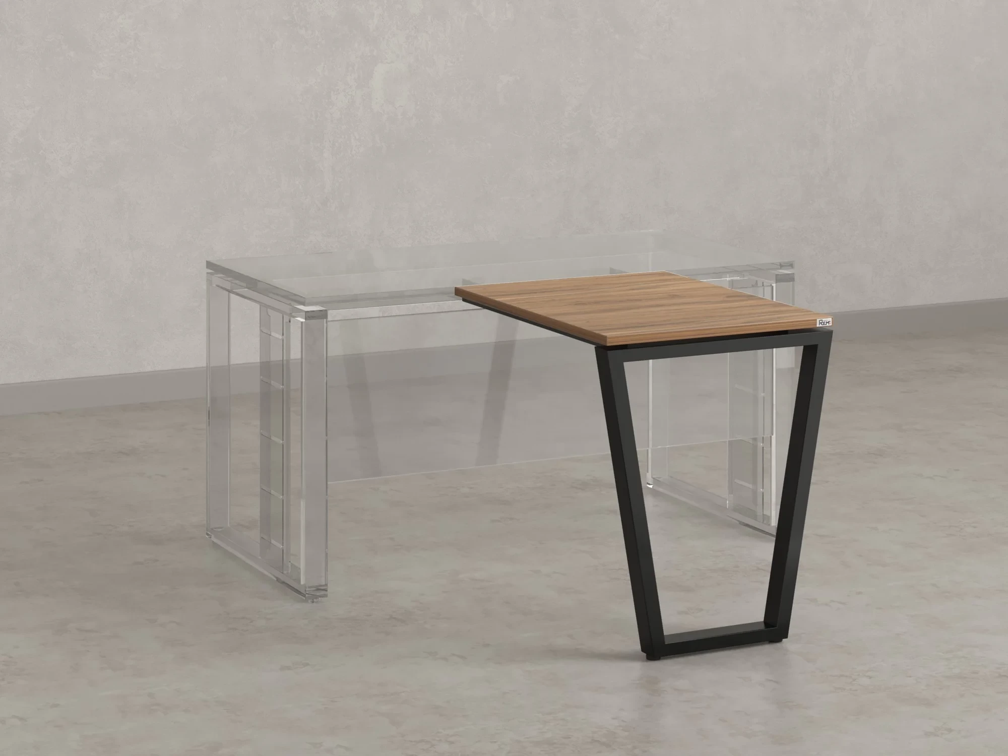 Брифинг прямой, с парящей столешнецей, на U-образном каркасе 1500x700x750 RM074-15x7 Юстус/Черный