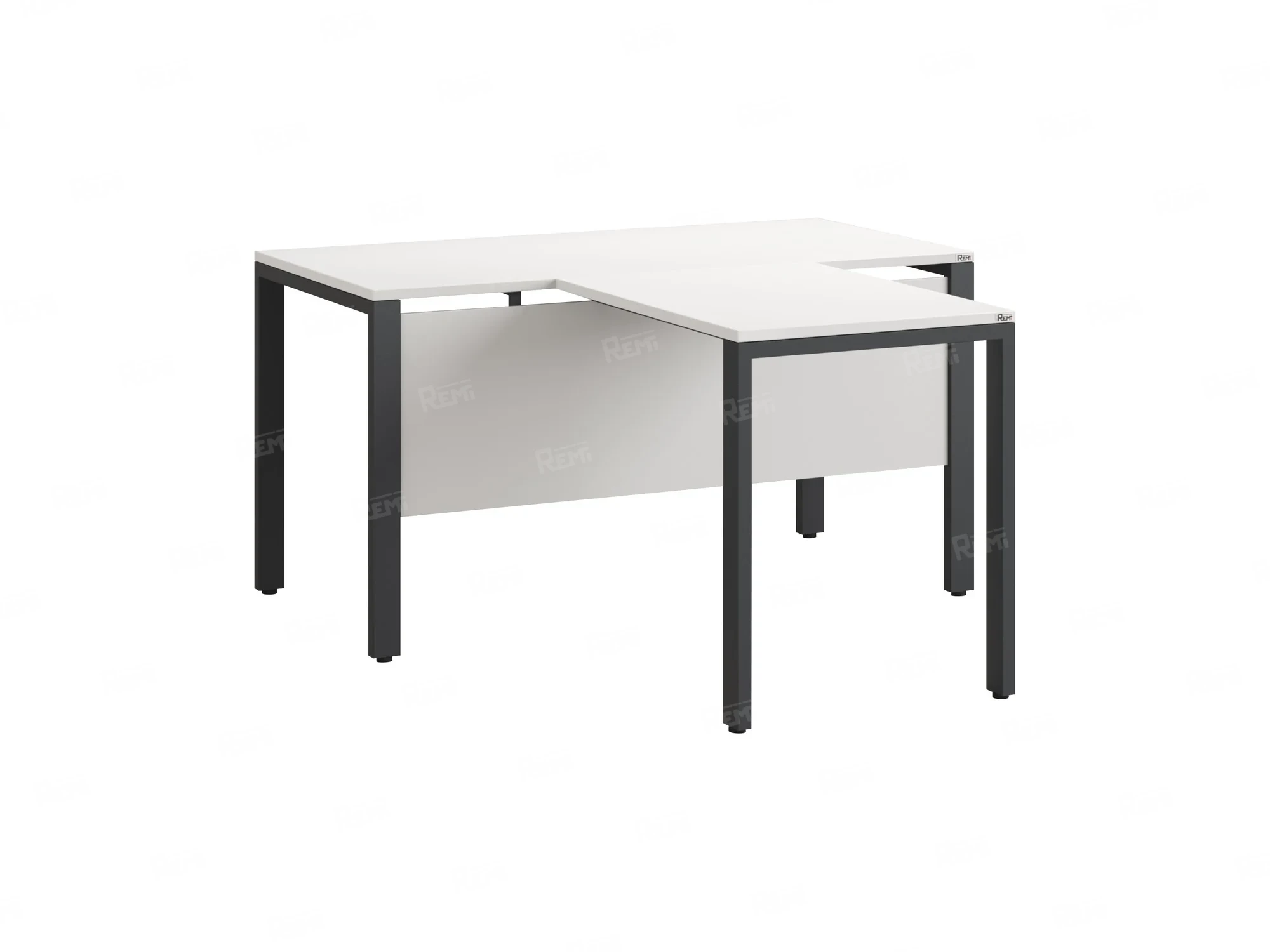 Стол с брифингом на П-образных опорах с экраном ЛДСП RM044-12x7 1200x1900x750 Белый/Серый