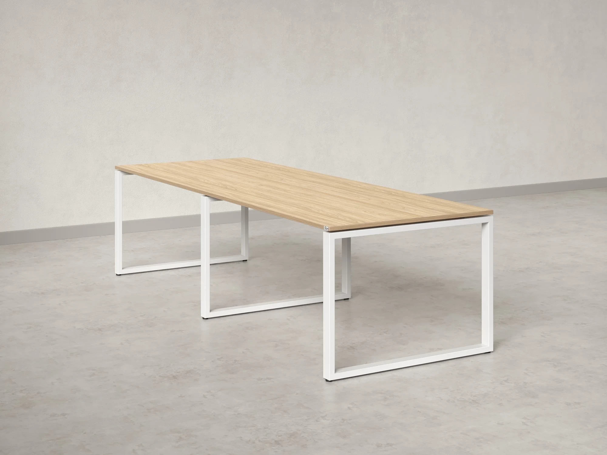 Cтол для переговоров, на О-обазном каркасе 2100x1000x750 RM081-210x100 Вяз Швейцарский светлый/Белый