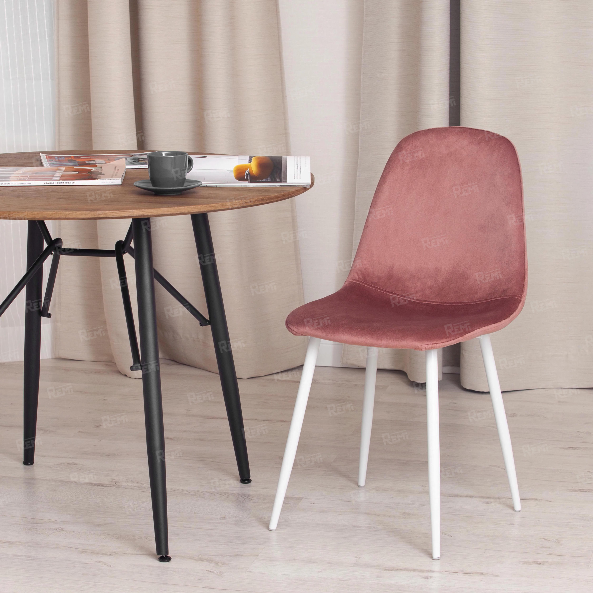 Стул BREEZE (mod. 4724) Коралловый/Коралловый, Вельвет (арт. 19609)