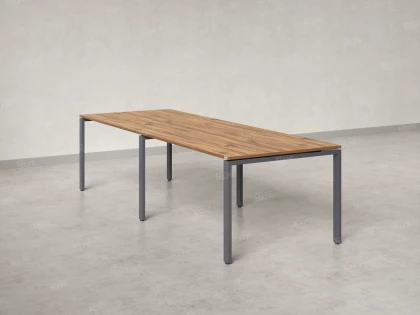 Cтол для переговоров, на П-образном каркасе 2200x1450x750 RM080-220x145 Дуб Юстус/Серый
