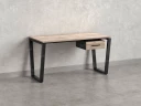 Стол прямой с подвесной тумбой, U-опора 1800x600x750 RM034-18x6 Дуб Маувелла/Черный