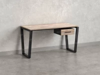Стол прямой с подвесной тумбой, U-опора 1800x600x750 RM034-18x6 Дуб Маувелла/Черный