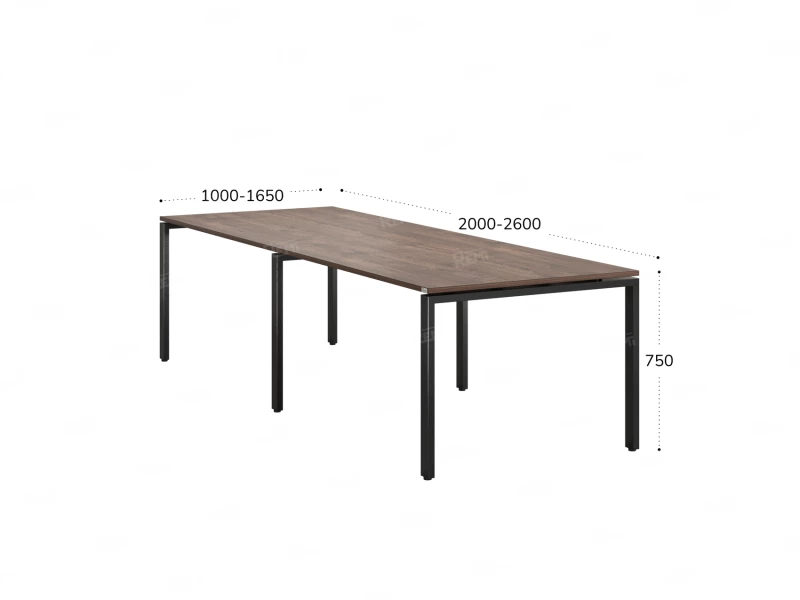 Cтол для переговоров, на П-образном каркасе 2300x1450x750 RM080-230x145 Дуб Апрельский шоколад/Черный