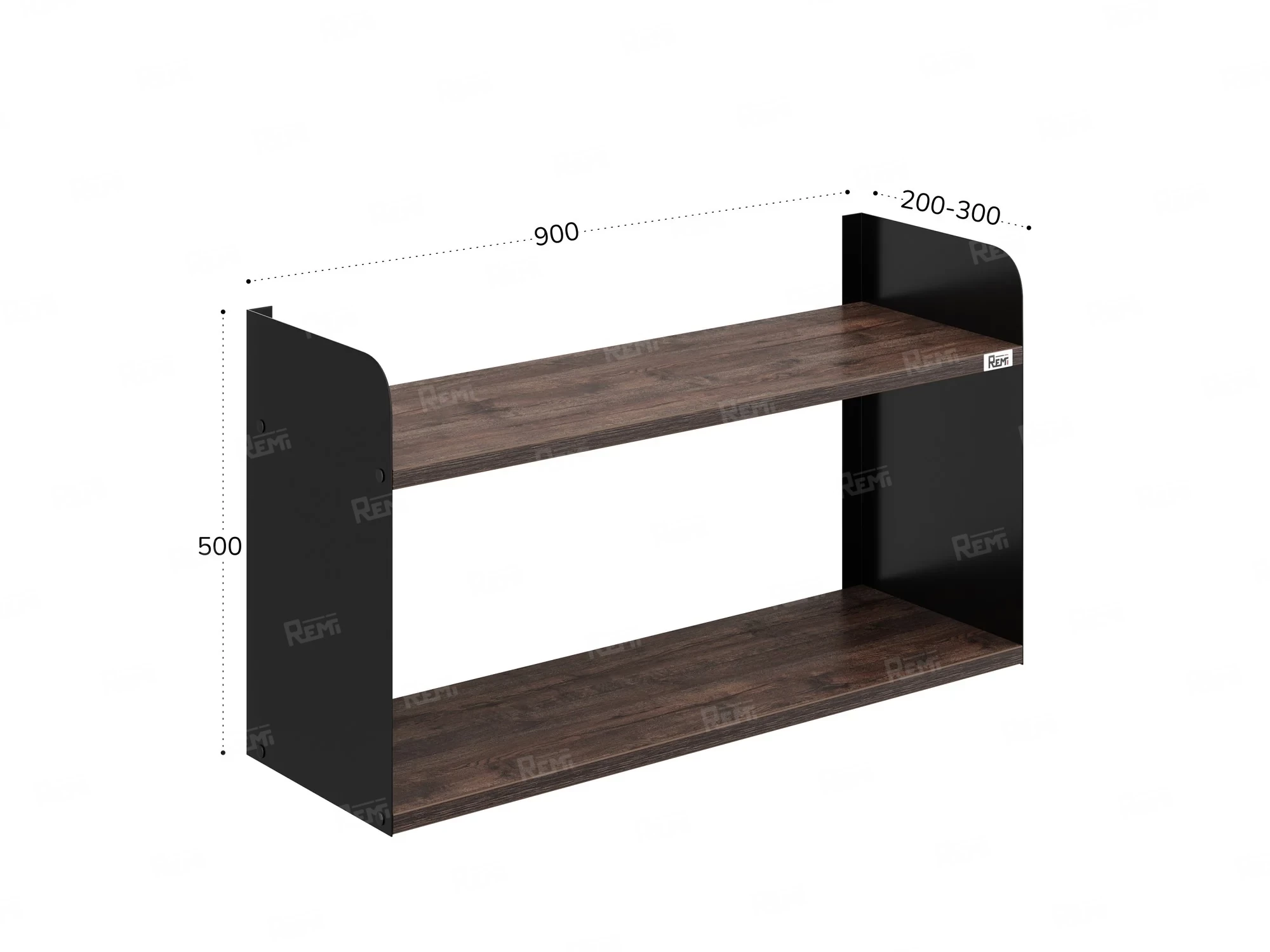 Полка настенная 900x200x500 RM190-90x20 Дуб Апрельский шоколад/Черный