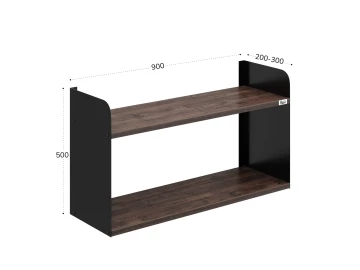 Полка настенная 900x200x500 RM190-90x20 Дуб Апрельский шоколад/Черный