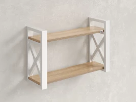 Полка настенная 900x300x500 RM196-90x30 Вяз Швейцарский светлый/Белый
