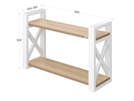 Полка настенная 900x300x500 RM196-90x30 Вяз Швейцарский светлый/Белый