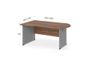 BRL RB004-180х120L Стол асимметричный левый 1800х1200х740 Орех Вармия/Серый вулкан-кий