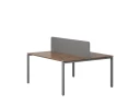 Бенч-система, 2 рабочих места, с одним тканевым экраном 1000x1400x750 RM165-1-10x14 Дуб Юстус/Серый