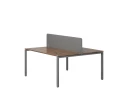 Бенч-система, 2 рабочих места, с одним тканевым экраном 1000x1400x750 RM165-1-10x14 Дуб Юстус/Серый