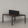 Бенч-система, 2 рабочих места, с одним тканевым экраном 1400x1600x750 RM165-1-14x16 Дуб Апрельский шоколад/Черный