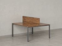 Бенч-система, 2 рабочих места, с одним экраном ЛДСП 1400x1200x750 RM165-2-14x12 Дуб Юстус/Серый