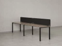 Бенч-система в 1 ряд, 2 рабочих места 2 тканевых экранов 2000x600x750 RM167-3-20x6 Дуб Маувелла/Черный