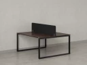 Бенч-система, 2 рабочих места, с одним тканевым экраном 1200x1200x750 RM169-1-12x12 Дуб Апрельский шоколад/Черный