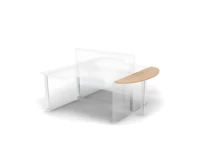 BRL RB026-130х40 Приставной элемент для 2 столов с перегородкой (без опоры) 1300х400х28 Акация