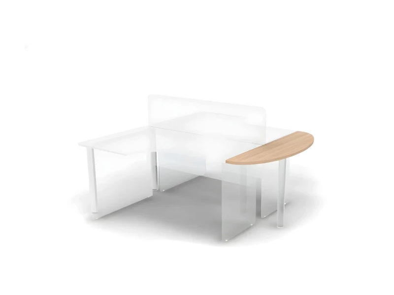 BRL RB026-130х40 Приставной элемент для 2 столов с перегородкой (без опоры) 1300х400х28 Акация