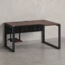 Стол угловой, экран металл, О-опора, правый 1800x600/900x750, RM057-18x6-9 Дуб Апрельский шоколад/Черный
