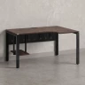 Стол угловой, экран металл, П-опора, правый 1600x600/900x750, RM058-16x6-9 Дуб Апрельский шоколад/Черный
