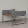 Бенч-система, 2 рабочих места, 5 тканевых экранов 1400x1200x750 RM169-3-14x12 Дуб Юстус/Серый