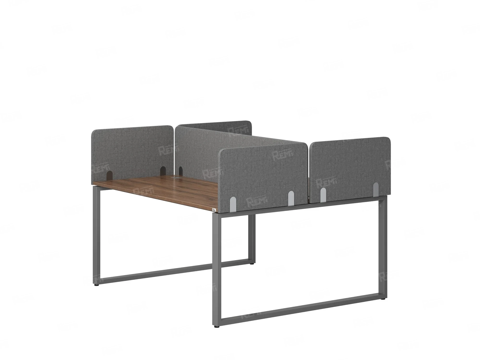 Бенч-система, 2 рабочих места, 5 тканевых экранов 1400x1200x750 RM169-3-14x12 Дуб Юстус/Серый