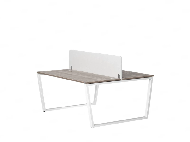 Бенч-система, 2 рабочих места, с одним тканевым экраном 1200x1200x750 RM172-1-12x12 Дуб Маувелла/Белый