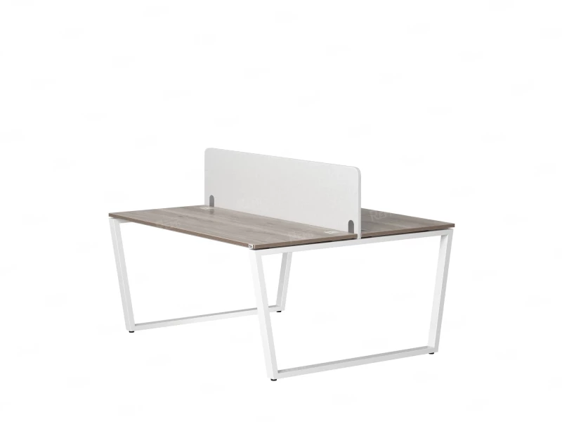 Бенч-система, 2 рабочих места, с одним тканевым экраном 1200x1200x750 RM172-1-12x12 Дуб Маувелла/Белый
