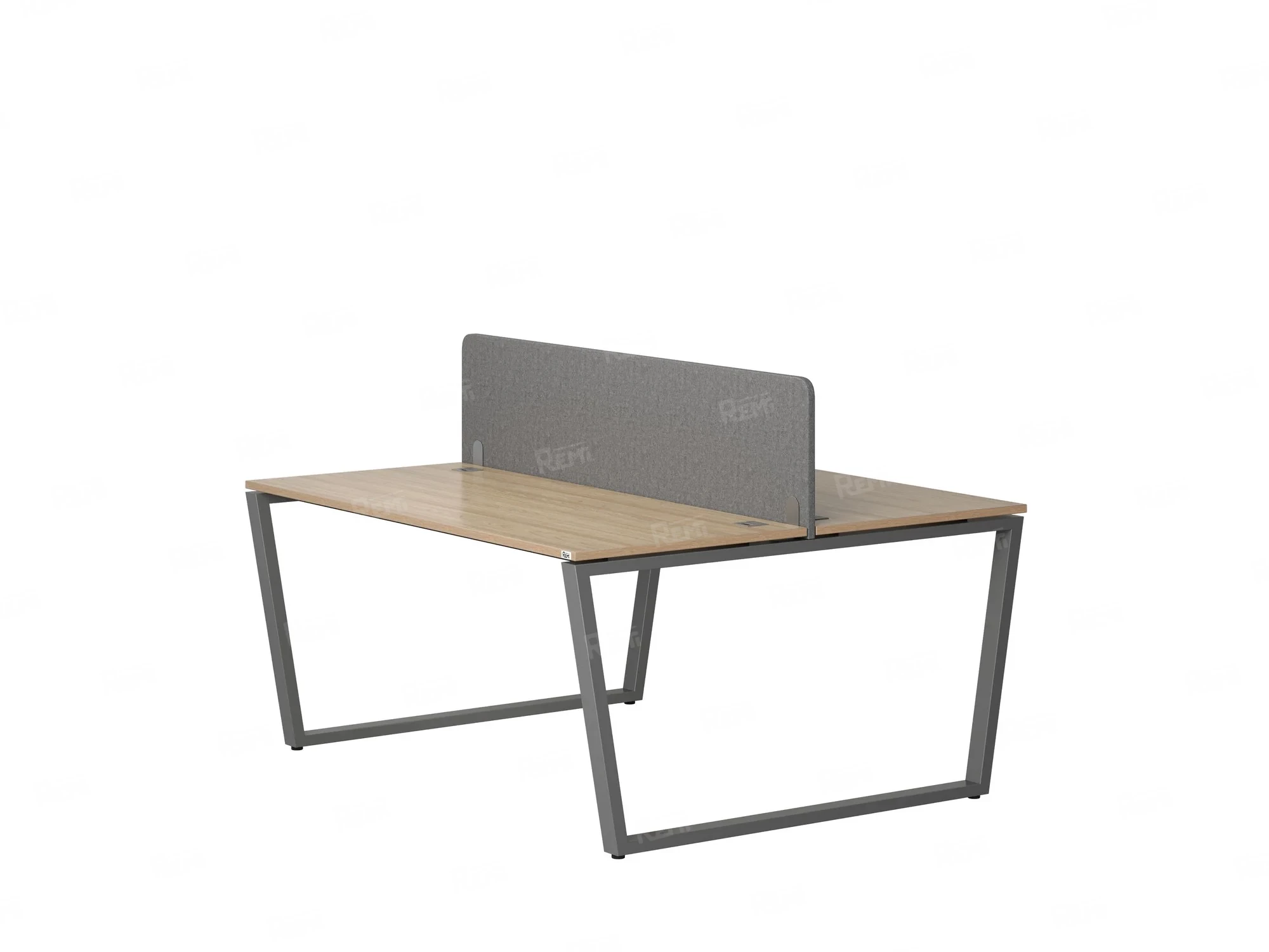 Бенч-система, 2 рабочих места, с одним тканевым экраном 1600x1400x750 RM172-1-16x14 Вяз Швейцарский светлый/Серый