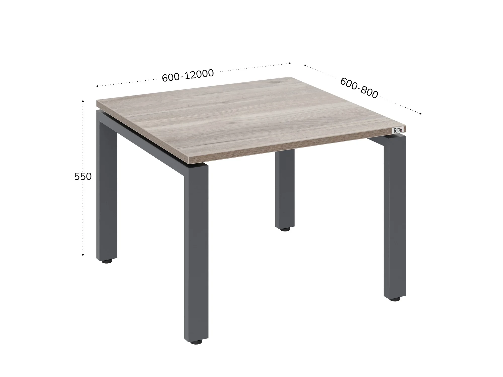 Журнальный стол с полкой 1100x700x550 RM183-11x7 Дуб Маувелла/Серый