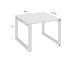 Журнальный стол с полкой 600x600x550 RM182-6x6 Белый/Белый