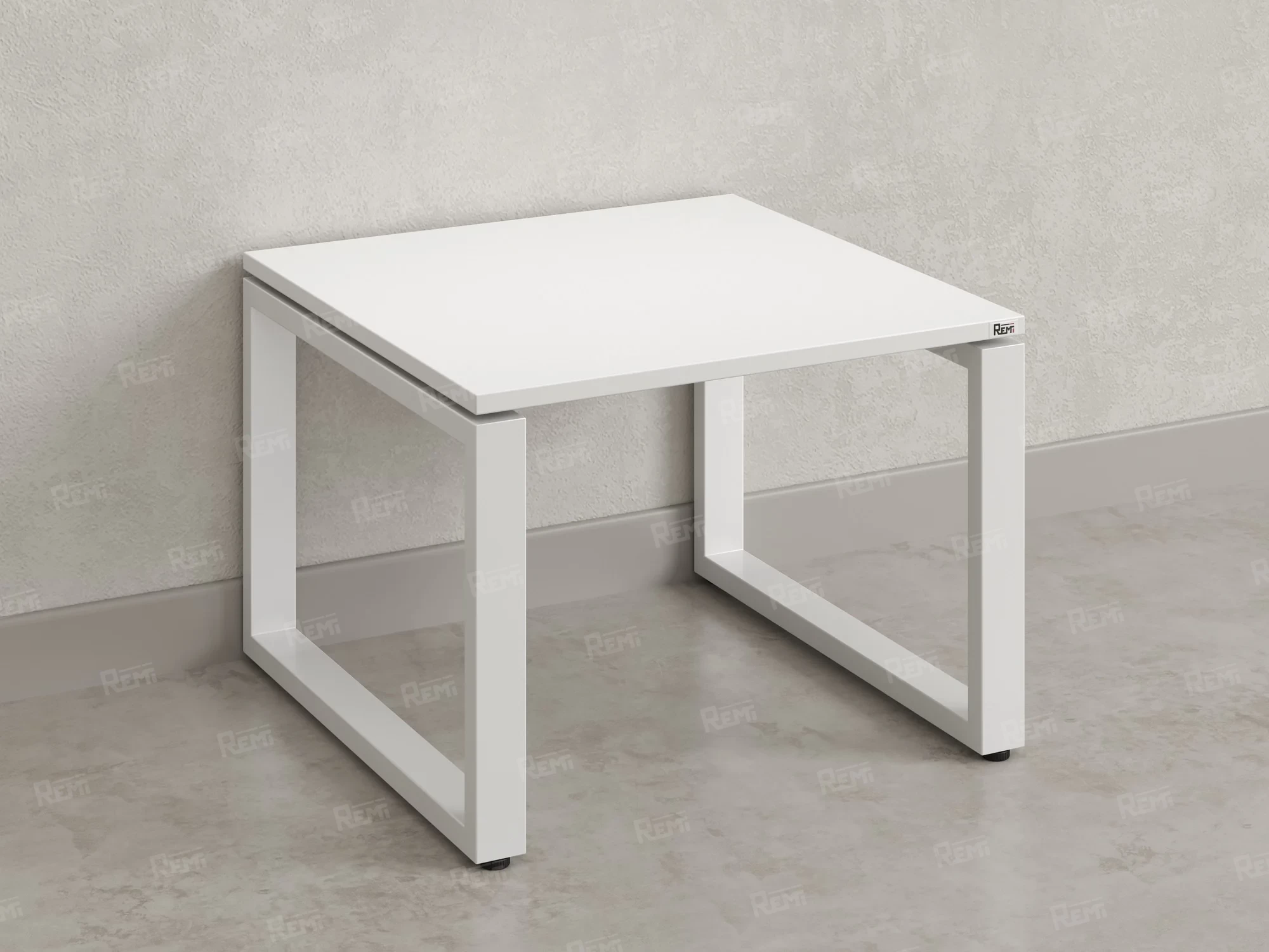 Журнальный стол с полкой 600x600x550 RM182-6x6 Белый/Белый