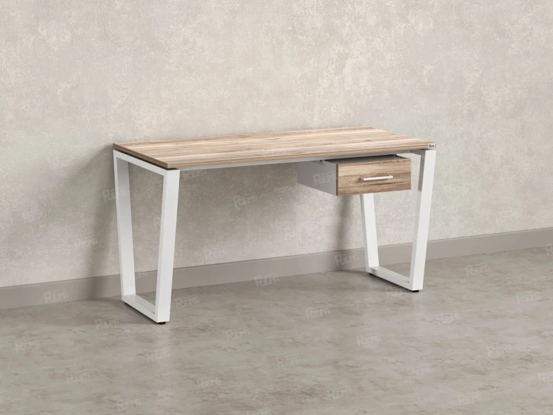 Стол прямой с подвесной тумбой, U-опора 2000x800x750 RM034-20x8 Дуб Маувелла/Белый