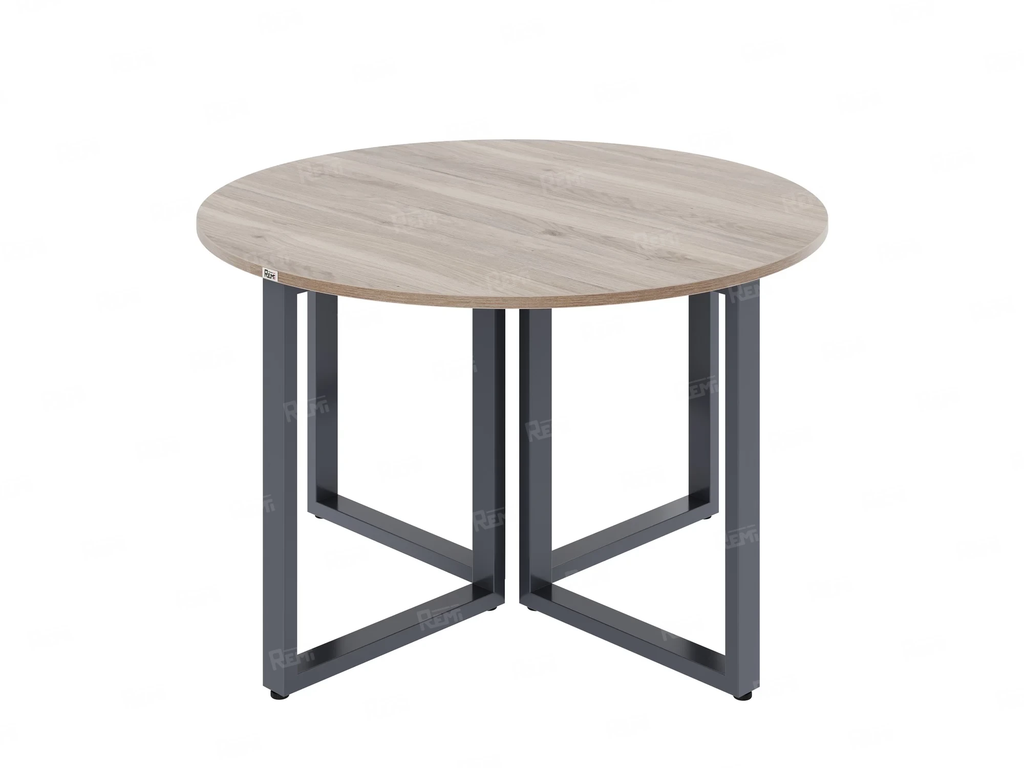 Круглый стол на О-образных опорах 1500x1500x750 RM187-15x15 Дуб Маувелла/Серый