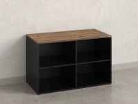 Стеллаж низкий, 4 ячейки 1200х600х750 RM146-12x6 Дуб Юстус/Черный