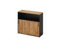Низкий шкаф-купе, 2 полки с надстройкой, на регулируемых опорах 1200x420x1100 RM127-120x42 Дуб Юстус/Черный