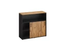 Низкий шкаф-купе, 2 полки с надстройкой, на регулируемых опорах 1200x420x1100 RM127-120x42 Дуб Юстус/Черный