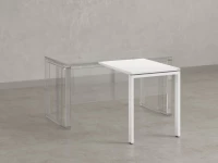 Брифинг прямой, с парящей столешнецей, на П-образном каркасе 1100x800x750 RM070-11x8 Белый/Белый