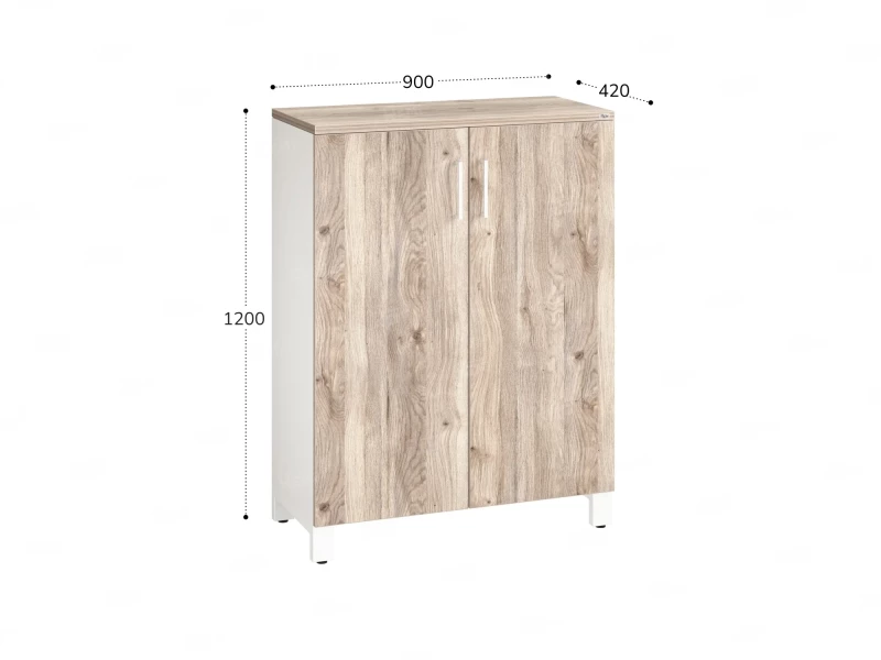 Шкаф распашной, 3 уровня 900x420x1200 RM149-90x42 Дуб Маувелла/Белый