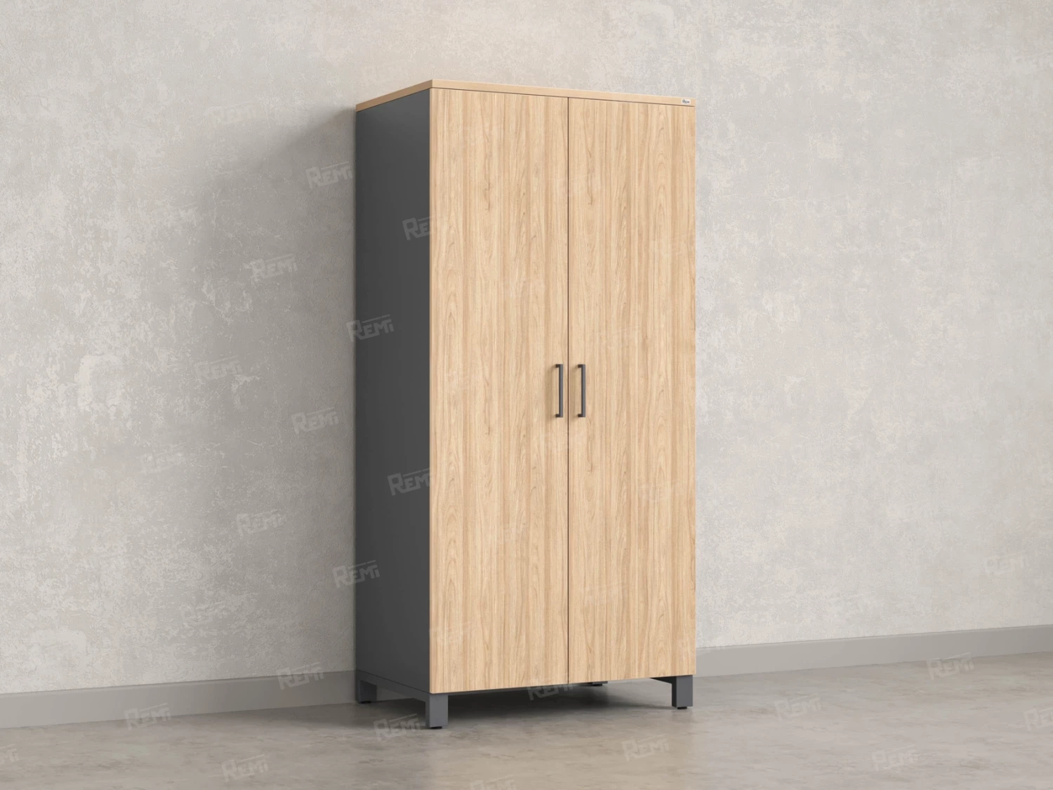 Гардероб, штанга, 1 полка 900x600x1900 RM158-90x60 Вяз Швейцарский светлый/Серый