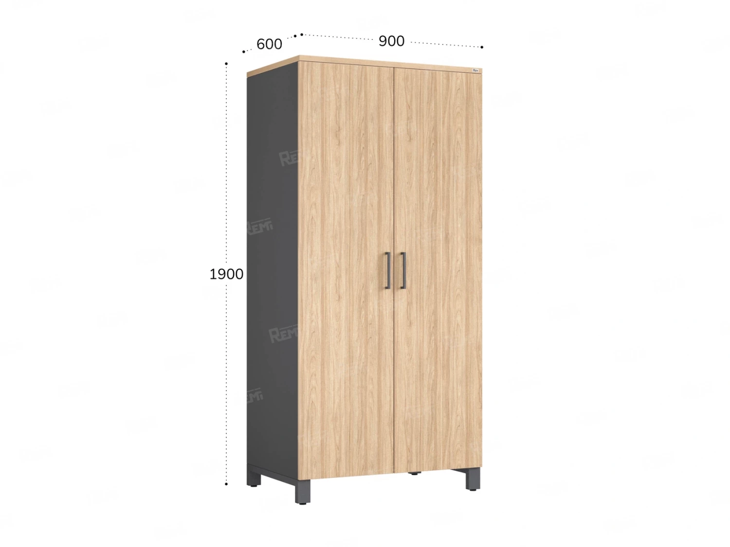 Гардероб, штанга, 1 полка 900x600x1900 RM158-90x60 Вяз Швейцарский светлый/Серый