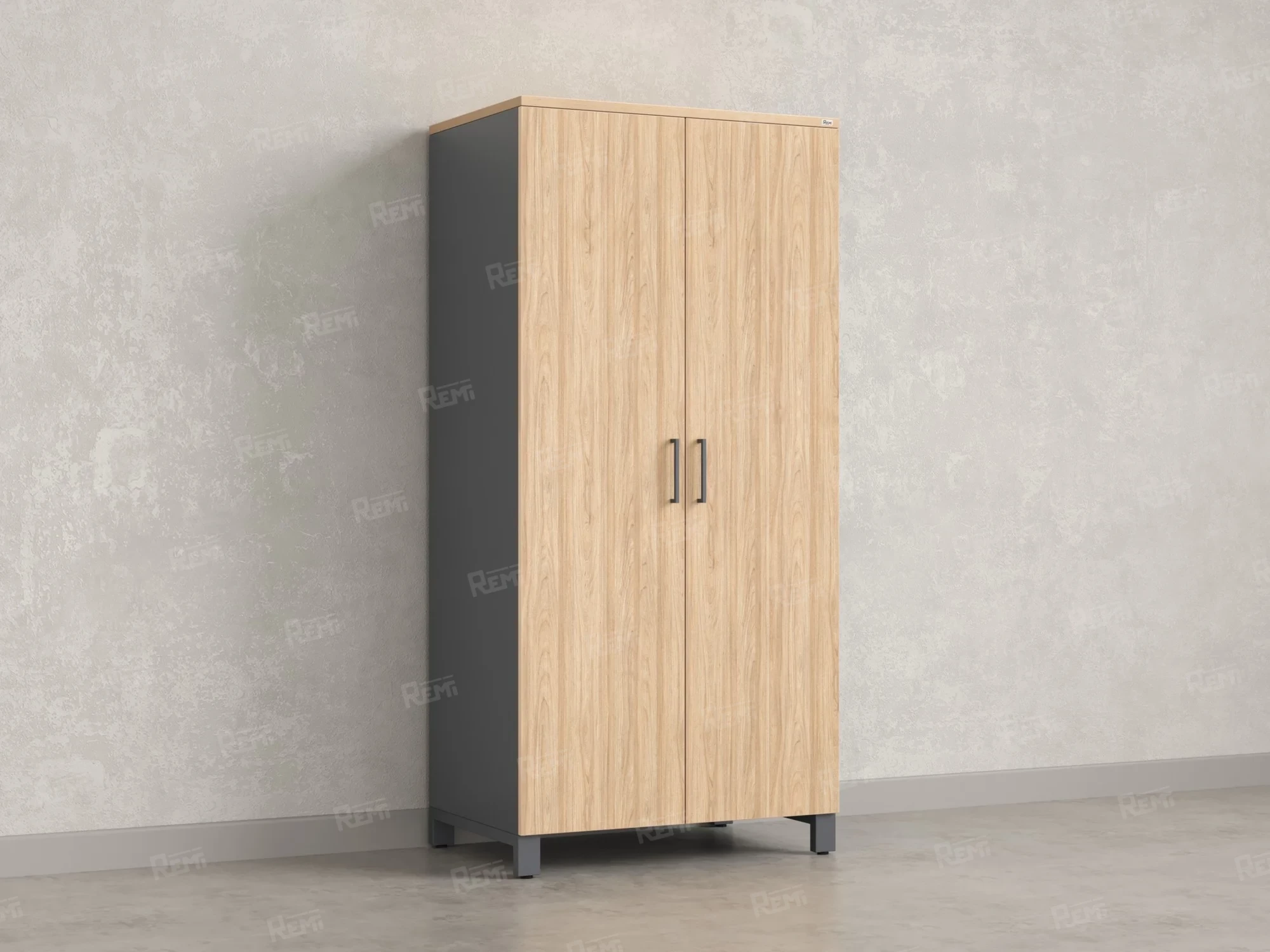 Гардероб, штанга, 1 полка 900x600x1900 RM158-90x60 Вяз Швейцарский светлый/Серый