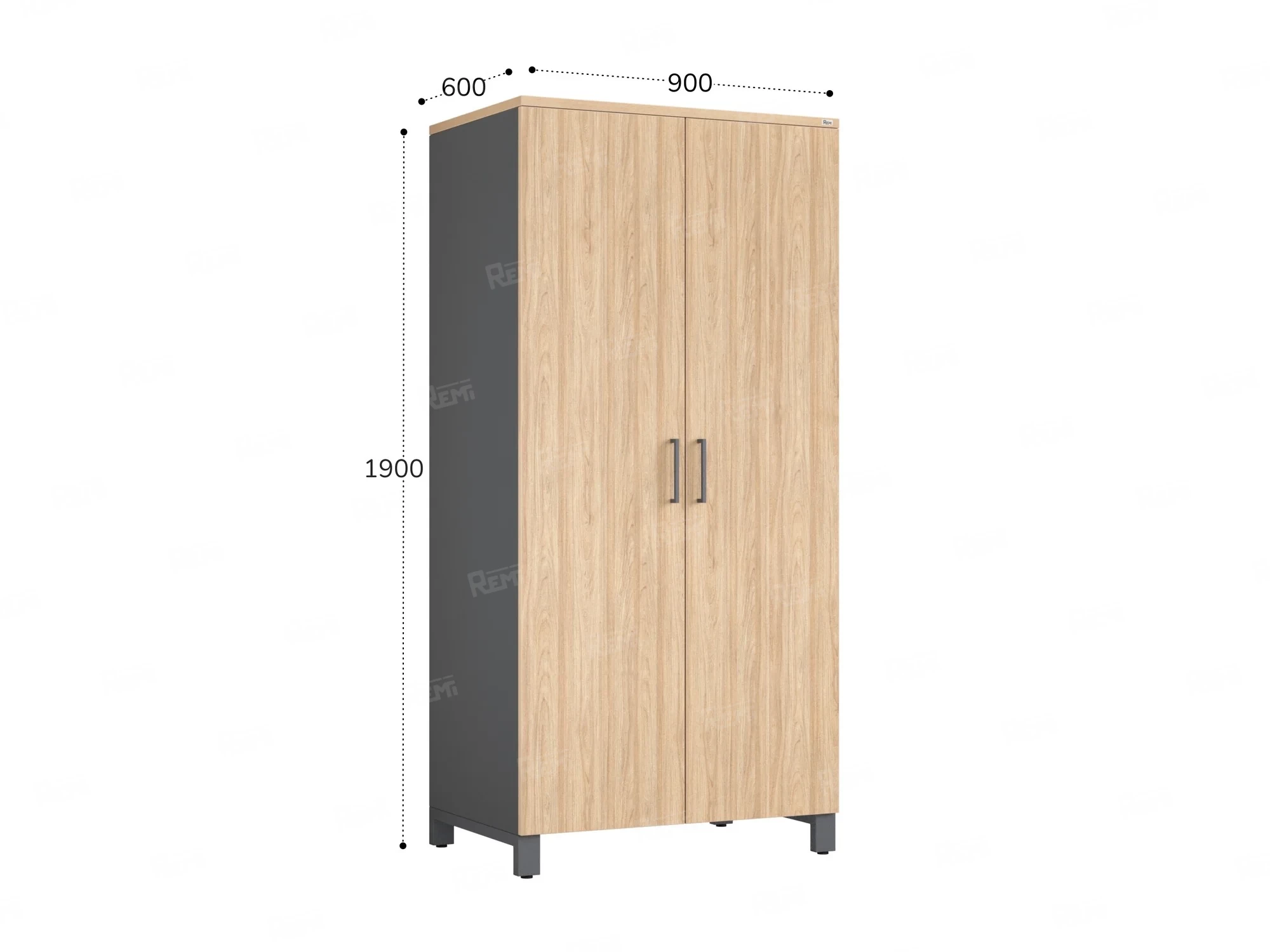 Гардероб, штанга, 1 полка 900x600x1900 RM158-90x60 Вяз Швейцарский светлый/Серый