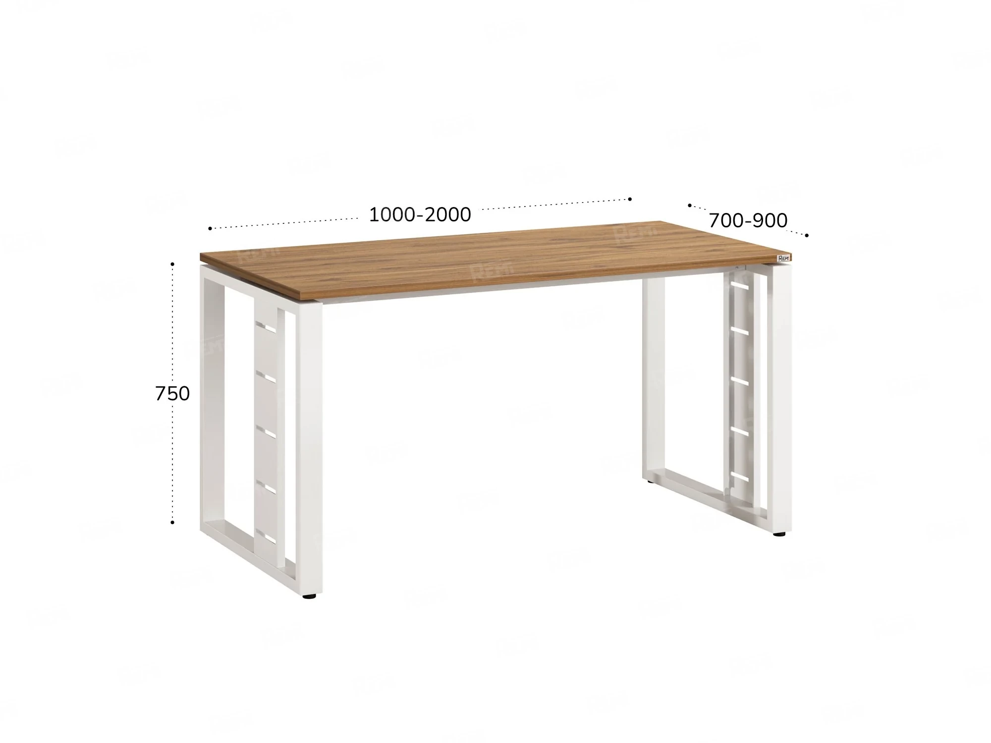 Стол прямой на О-образных опорах 1200x800x750 RM040-12x8 Юстус/Белый