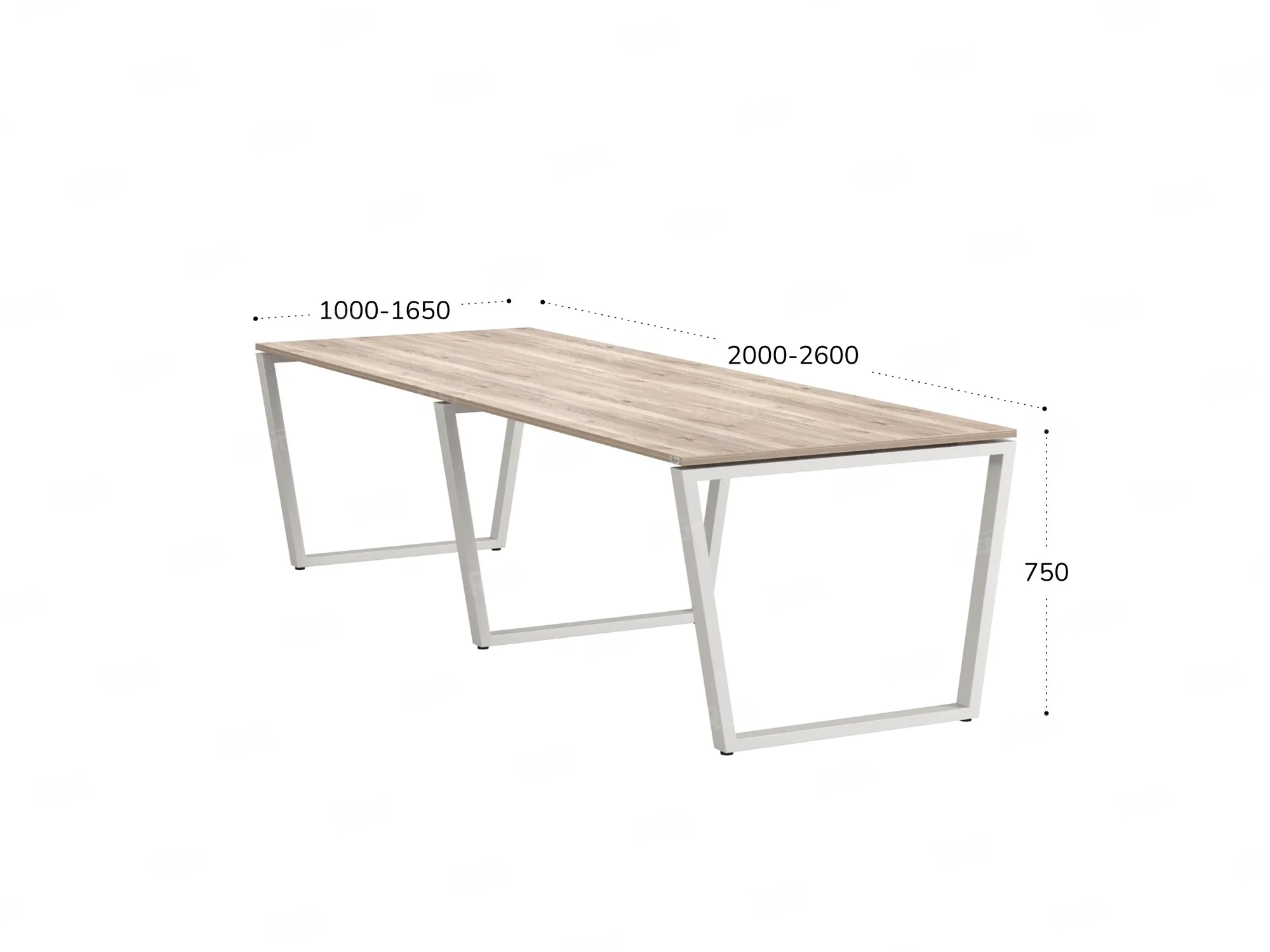 Cтол для переговоров, на V-обазном каркасе 2200x1200x750 RM082-220x120 Дуб Маувелла/Белый